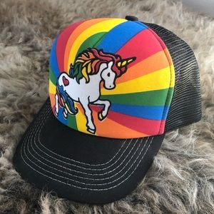 Rainbow Unicorn trucker hat
